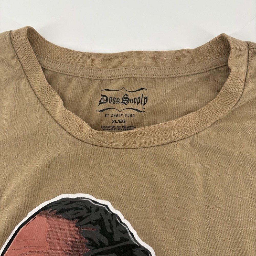 Dogg Supply Snoop‎ Dogg T Shirt Men's Size XL Tan Graphic Print